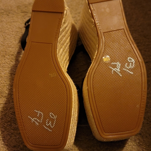 Gianni Bini Senna Leather Jute Platform Wedge Sandals *NEW* - Picture 2 of 4